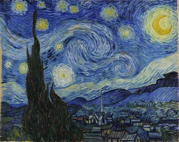 ゴッホの『星月夜』解説！うねる夜空とそびえたつ糸杉の謎に迫る