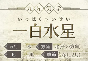 一白水星ってどんな人？性格、恋愛、2024年の運勢も解説！2025年の吉方位とは！？