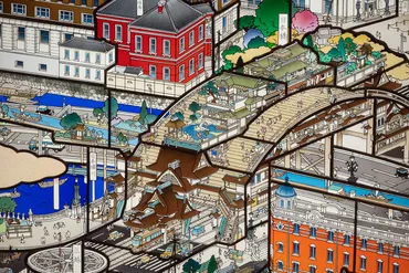 山口晃が描く名所絵の現在を見に日本橋駅へ連載「街中アート探訪記」