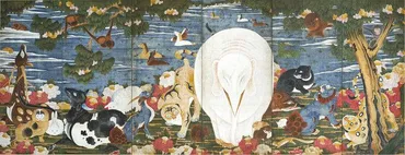 美のありか>「樹花鳥獣図屏風」伊藤若冲(静岡県立美術館蔵)奇想天外緻密な彩色:中日新聞