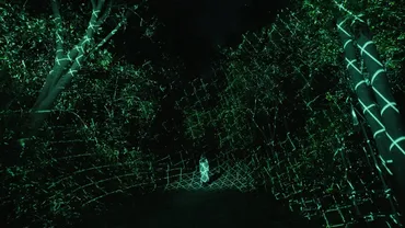 茨城・五浦に夜の森と一体となった光のアート「チームラボ 幽谷隠田跡」 / teamLab