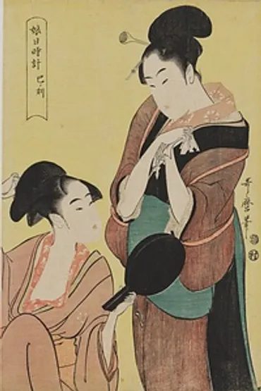 婦女人相十品・ポッピンを吹く娘 文化遺産オンライン