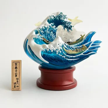葛飾北斎 立像譚 オブジェ 神奈川沖浪裏 