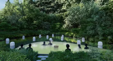 グランピング×温泉×チームラボのアートが融合、茨城「五浦 幽谷隠田跡温泉」2024年秋開業 