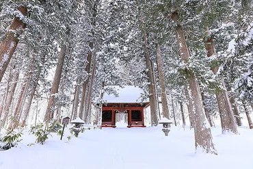 戸隠神社 雪写真と案内